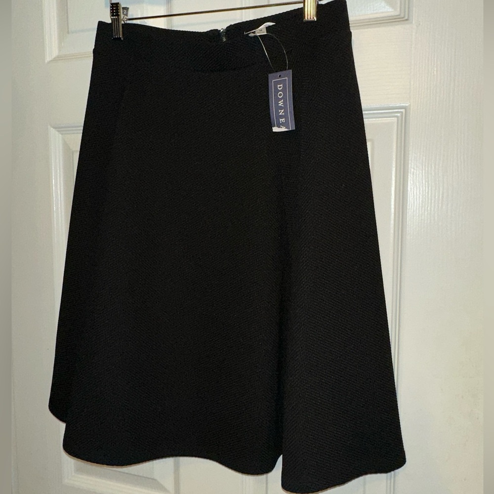 NWT Downeast M “Camera Flash Skirt” Black Textured Panels Fit Flair Lined Zip